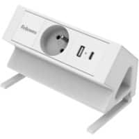 Multiprise bureau Fellowes USB-A et USB-C 1 prise 2 m Blanc