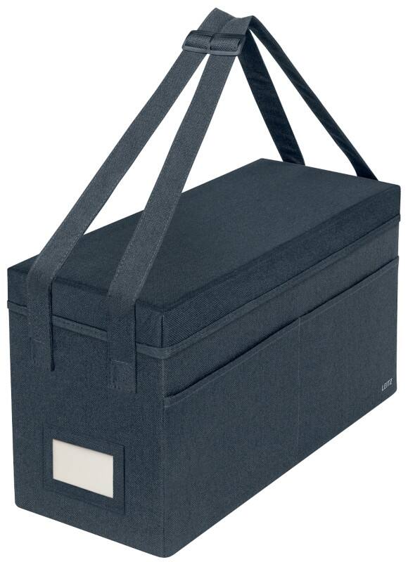 Sac de rangement Desk Sharing Leitz Tissu Compact Avec couvercle 6723 Pliable Avec poignées Gris 200 x 260 x 465 mm