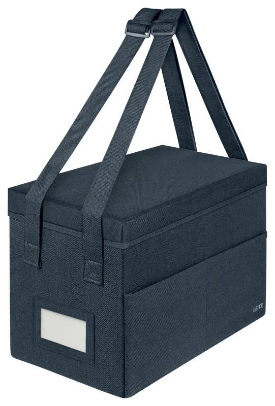 Sac de rangement Desk Sharing Leitz Fabric Storage Compact Avec couvercle 6724 Pliable Avec poignées Gris 200 x 235 x 355 mm