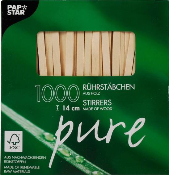 Touillettes PAPSTAR Brun 1000 unités