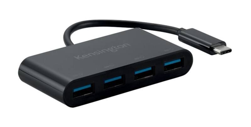 Hub USB-C Kensington CH1200 K33616WW 10 Gbps 4 ports USB-A femelle vers 1 port USB-C mâle Noir