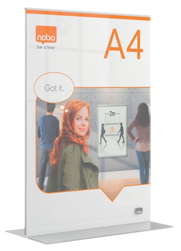 Porte-visuel Nobo Premium Plus A4 En forme de T 21,5 (l) x 9 (p) x 32 (h) cm Transparent