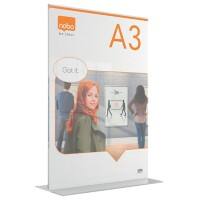 Porte-visuel Nobo Premium Plus A3 En forme de T 30,7 (l) x 9 (p) x 43,3 (h) cm Transparent