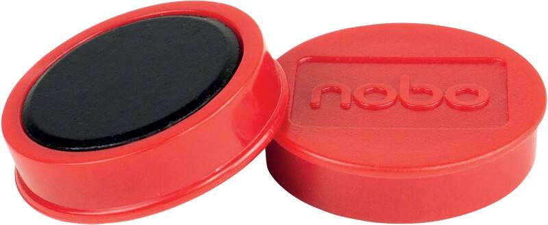Aimants pour tableau blanc Nobo 1915307 38 mm Rond Rouge 10 unités
