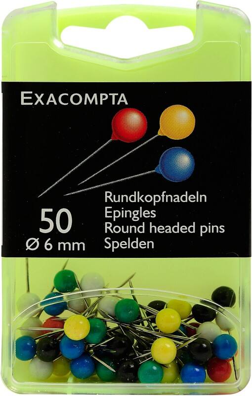 Épingles pour carte Exacompta Sphérique Assortiment 50 unités