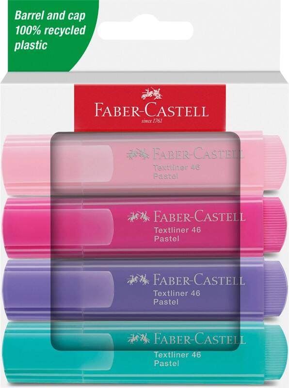 Surligneur Faber-Castell Textliner 46 Assortiment Moyen Biseauté 1 - 5 mm 4 Unités