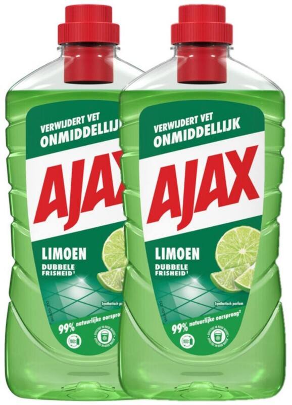 Nettoyant multi-usage Ajax Liquide Citron vert 2 bouteilles de 1 L