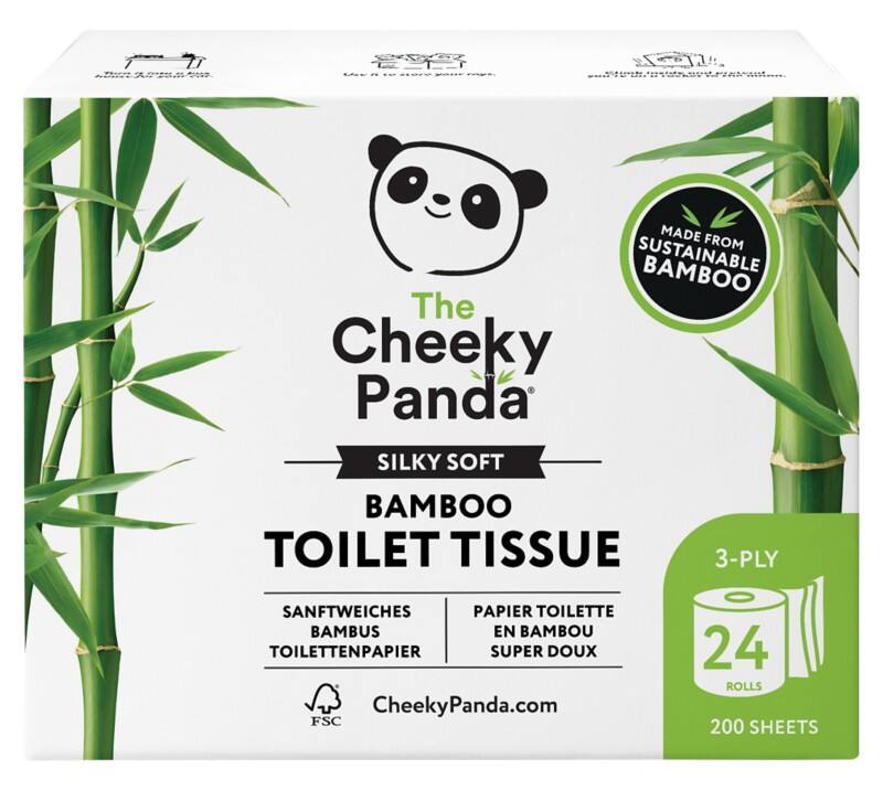 Papier toilette The Cheeky Panda Toilet Roll 3 épaisseurs PFTOILT24 24 rouleaux de 200 feuilles