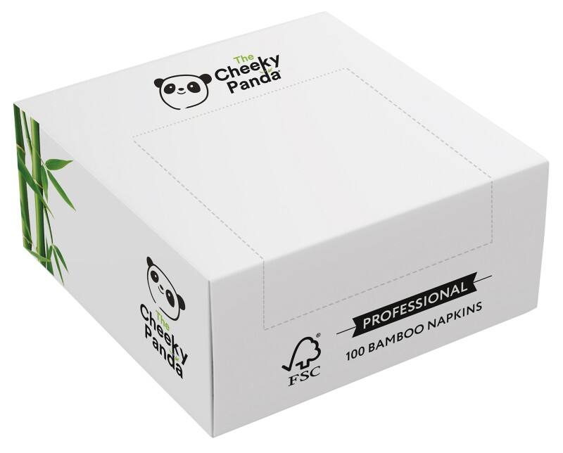 Serviettes The Cheeky Panda Cocktail 2 épaisseurs Bambou Blanc 21,8 x 42,5 x 19,1 cm 100 unités