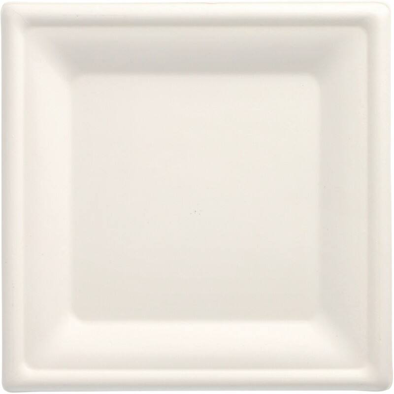 Assiette PAPSTAR pure Jetable Canne à sucre Blanc 200 mm 50 Unités