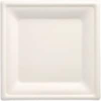 Assiette PAPSTAR pure Jetable Canne à sucre Blanc 200 mm 50 Unités