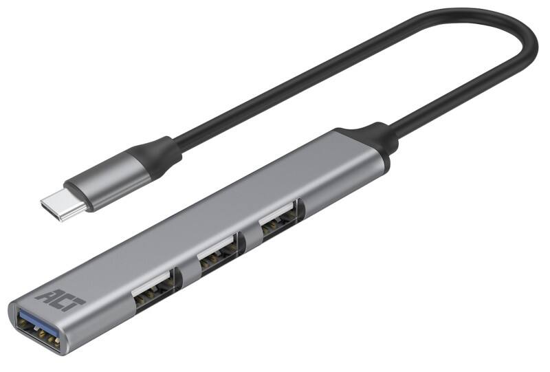 Hub USB-C ACT USB-C Mâle USB-A Femelle 0,18 m Gris