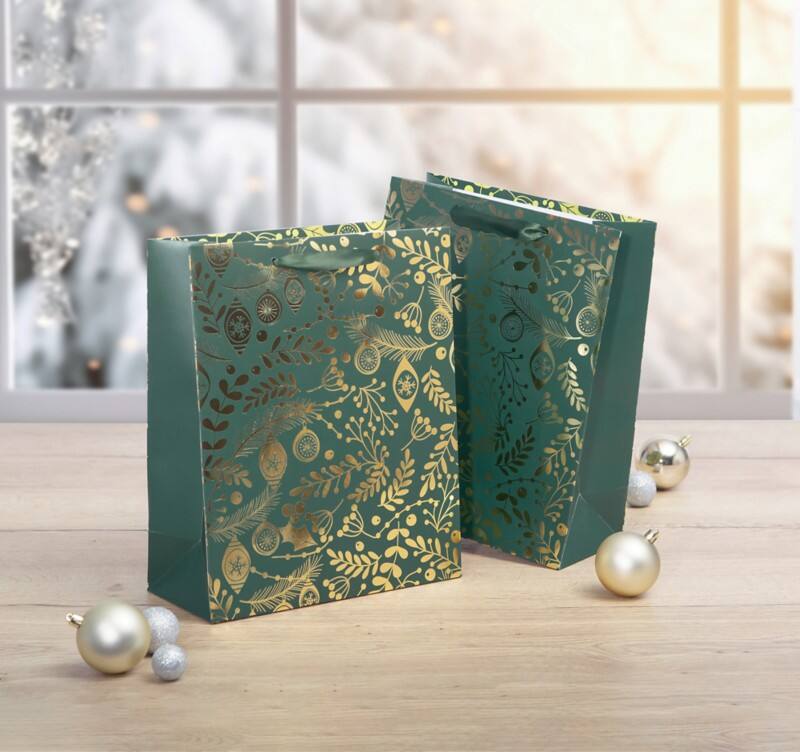 Sac cadeau Sigel Christmas Papier Vert 26 x 12 x 32 cm 5 Unités