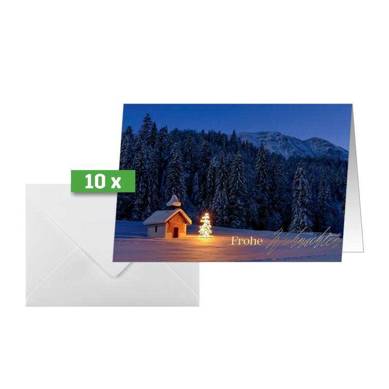 Carte de Noël Sigel DS096 210 g/m² 21 x 14,8 cm Bleu 10 Unités