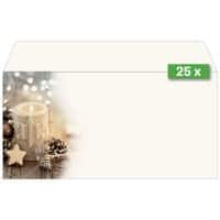 Enveloppes Sigel Christmas Bougie de Noël beige Papier 90 g/m² DL 25 unités