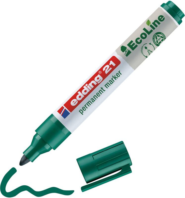 Marqueur permanent edding ecoline E-21 Ogive - 3 mm Vert Rechargeable