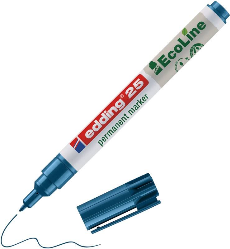Marqueur permanent edding ecoline E-25 Ogive - 1 mm Bleu Rechargeable