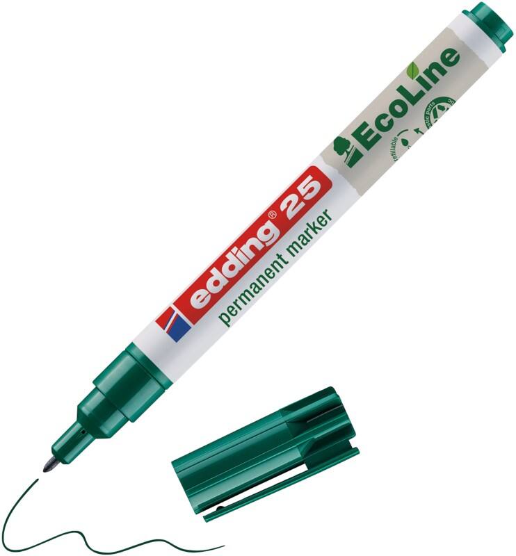 Marqueur permanent edding ecoline E-25 Ogive - 1 mm Vert Rechargeable
