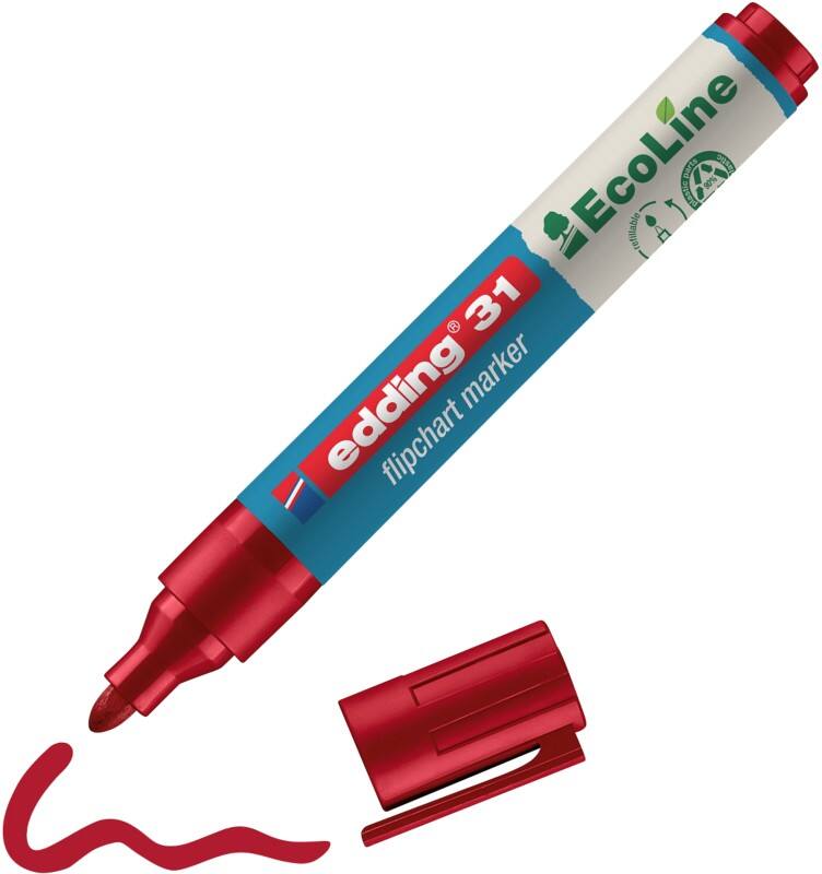 Marqueur pour chevalet edding ecoline E-31 Ogive - 3 mm Rouge Rechargeable