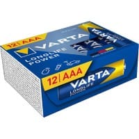 Piles VARTA LONGLIFE Power AAA 1250 mAh Alcaline 1.5 V 12 Unités