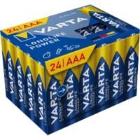 Piles VARTA LONGLIFE Power AAA 1250 mAh Alcaline 1,5 V 24 Unités
