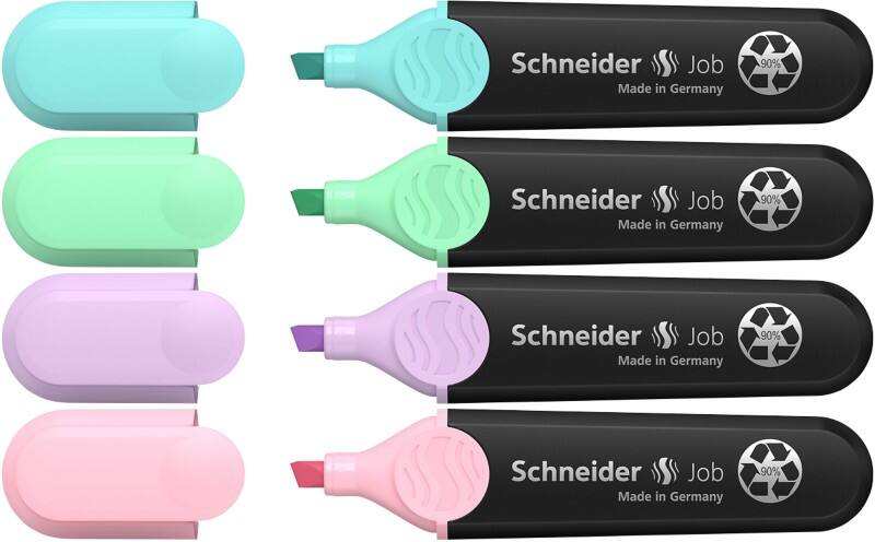 Surligneur Schneider Job Multicolore Large Fin 5 mm 4 unités