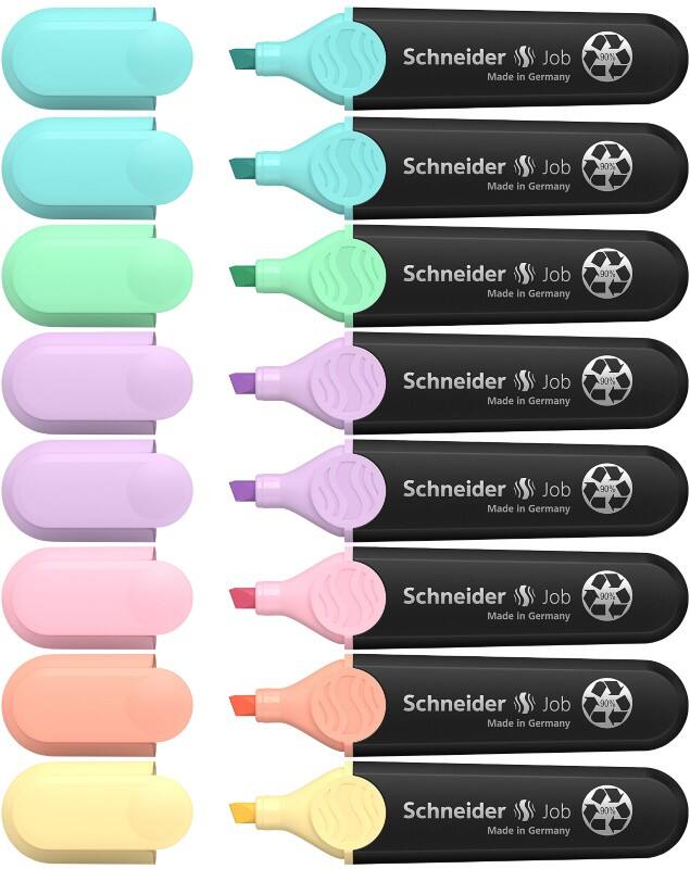 Surligneur Schneider Job Multicolore Large Fin 5 mm 8 unités