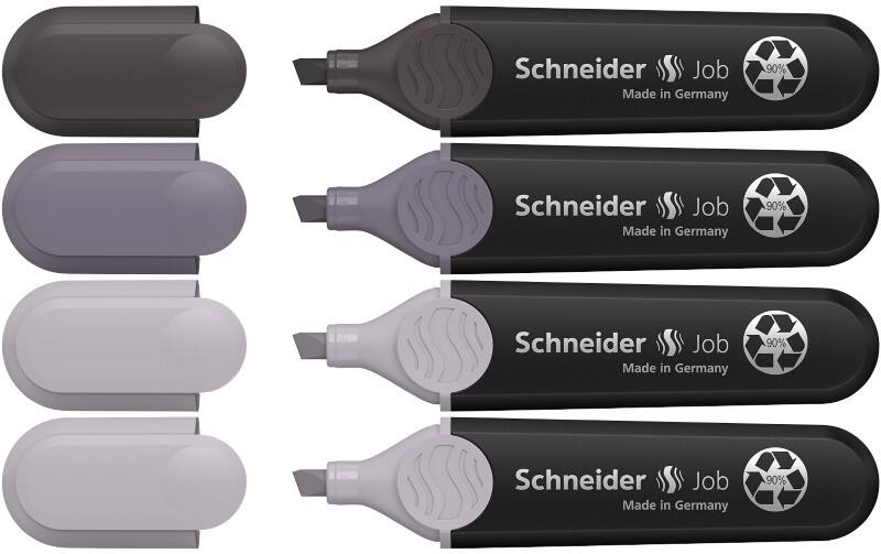 Surligneur Schneider Job Multicolore Large Fin 5 mm 4 unités