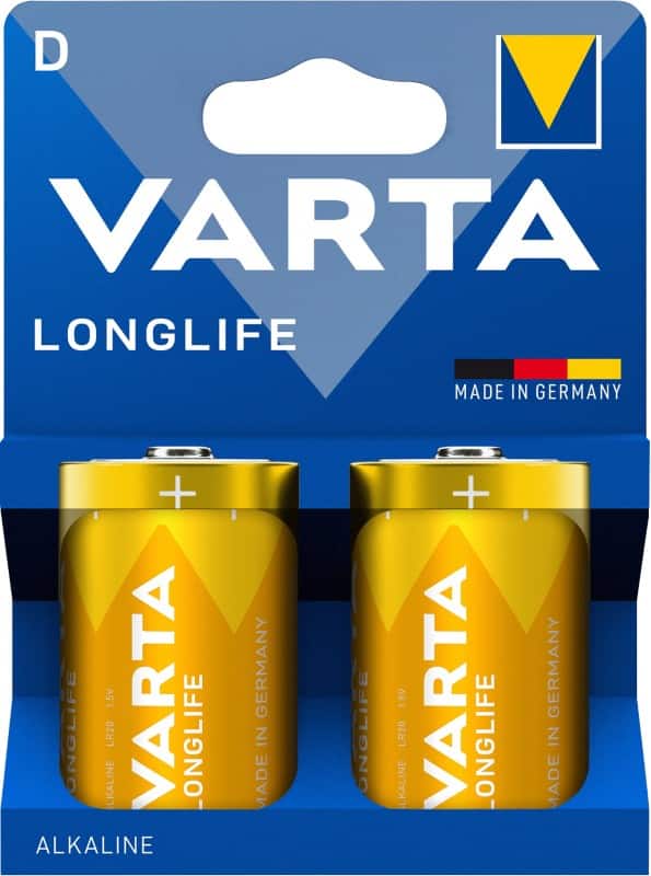 Piles VARTA Longlife LR20 Alcaline 1.5 V 2 Unités