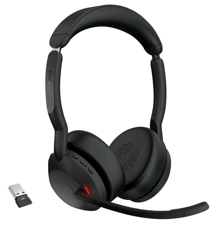 Casque audio Jabra Evolve2 55 UC Avec fil / Sans fil Sur tête Bluetooth Avec Bluetooth Avec Microphone Stéréo Noir