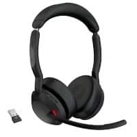 Casque audio Jabra Evolve2 55 UC Avec fil / Sans fil Sur tête Bluetooth Avec Bluetooth Avec Microphone Stéréo Noir