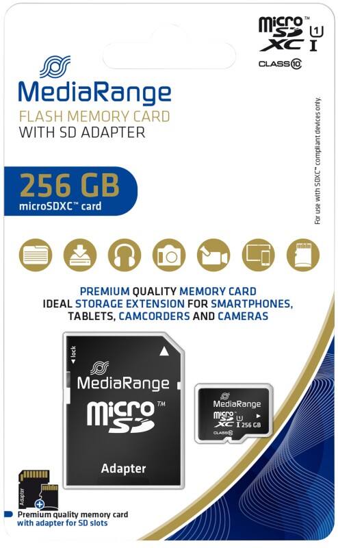 Carte MicroSDXC MediaRange 256 Go Classe 10