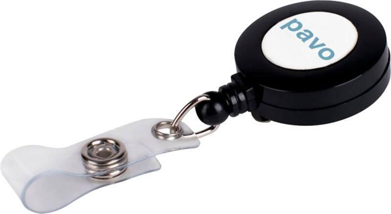 Enrouleur pour badge Pavo 8033041 Blanc, noir 6 x 8 cm 10 unités