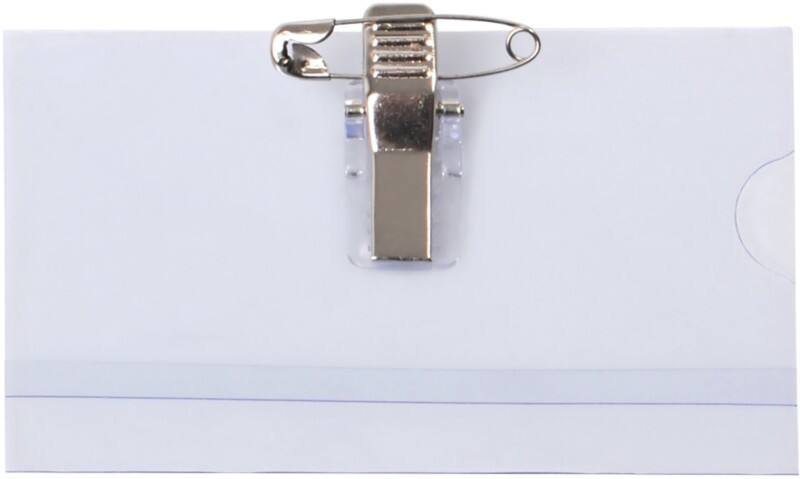 Badge nominatif Pavo avec pince combi 8009183 90 mm 50 unités