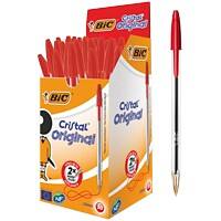 Stylo-bille BIC Cristal Original Rouge 0,4 mm Moyen Bille 50 Unités