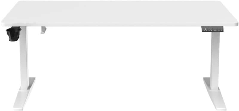 Bureau assis-debout Viking Realspace Hauteur ajustable électriquement Blanc 1600 (L) x 800 (P) x 1300 (H) mm Acier, Mélamine