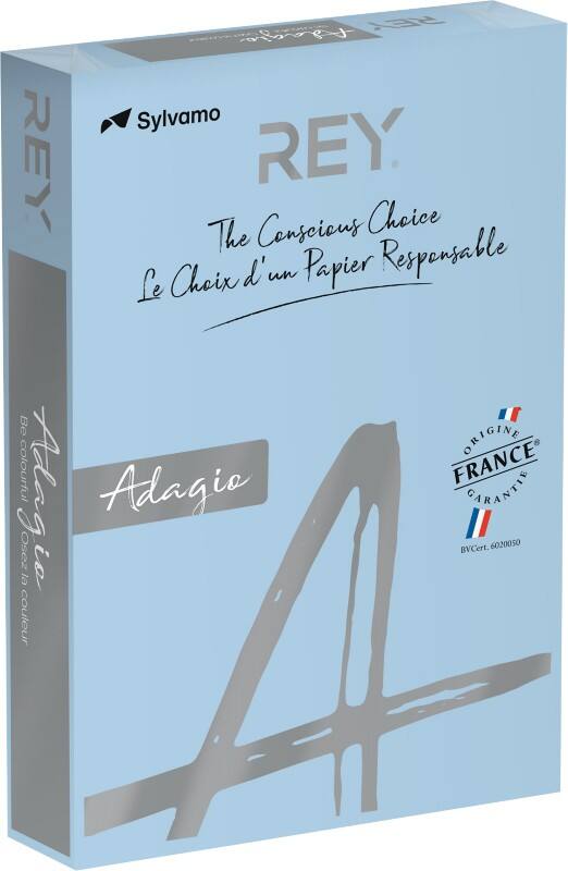 Papier couleur Rey Adagio A4 Bleu pastel 160 g/m² 250 feuilles