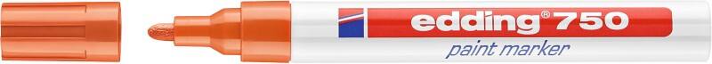 Marqueur peinture edding 750 Permanent Orange Moyen Ogive - 4 mm