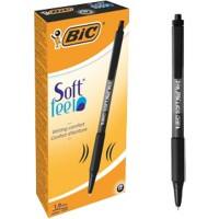 Stylo-bille BIC Soft Feel Rétractable Noir 0,4 mm Moyen Bille 12 Unités