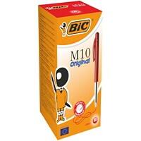 Stylo bille BIC M10 Rouge Rétractable 50 Unités