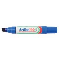 Marqueur Artline 100N Extra large Pointe biseautée 7,5 - 12,0 mm Bleu Rechargeable Résistant à l'eau 12 Unités