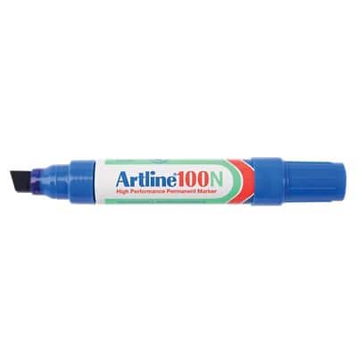 Marqueur Artline 100N Extra large Pointe biseautée 7,5 - 12,0 mm Bleu Rechargeable Résistant à l'eau 12 Unités