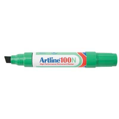 Marqueur Artline 100N Extra large Pointe biseautée 7,5 - 12,0 mm Vert Rechargeable Résistant à l'eau 12 Unités