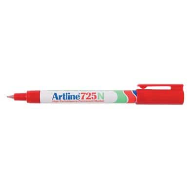 Marqueur Artline 725N Extra Pointe fine, ogive 0,4 mm Rouge Rechargeable Résistant à l'eau 12 Unités