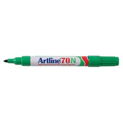 Marqueur Artline 70N Pointe moyenne, ogive 1,5 mm Vert Rechargeable Résistant à l'eau 12 Unités