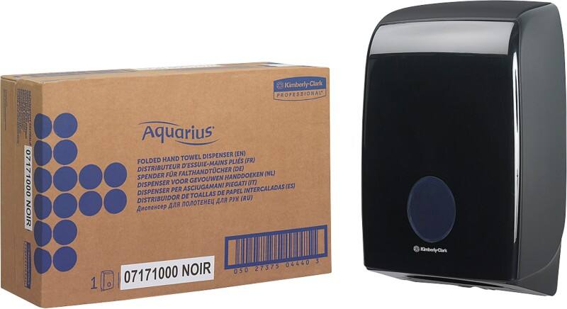 Distributeur d'essuie-mains AQUARIUS Interleaved Plastique Noir 26,5 x 13,6 x 39,9 cm