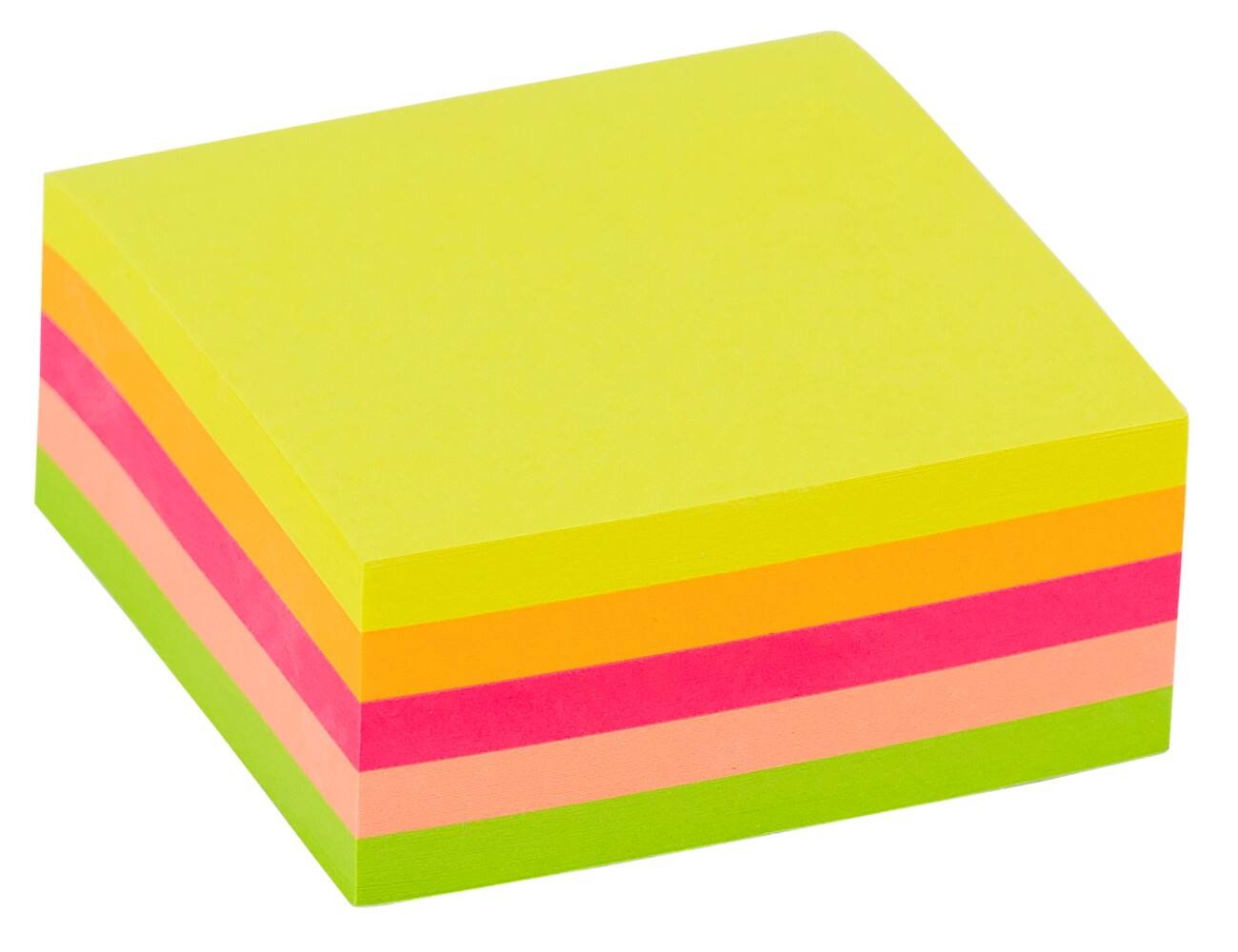 Cube de notes adhésives Office Depot Assortiment fluo 51 x 51 mm 250 Feuilles