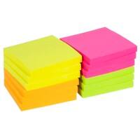 Notes adhésives Office Depot Assortiment fluo 76 x 76 mm 12 Blocs de 100 Feuilles