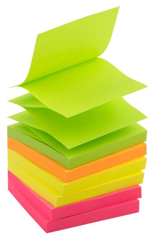 Z-Notes Viking Assortiment fluo 76 x 76 mm 6 Blocs de 100 Feuilles