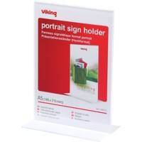 Porte-visuel Viking T-Sign A5 14,9 (l) x 8,3 (p) x 21,4 (h) cm Transparent